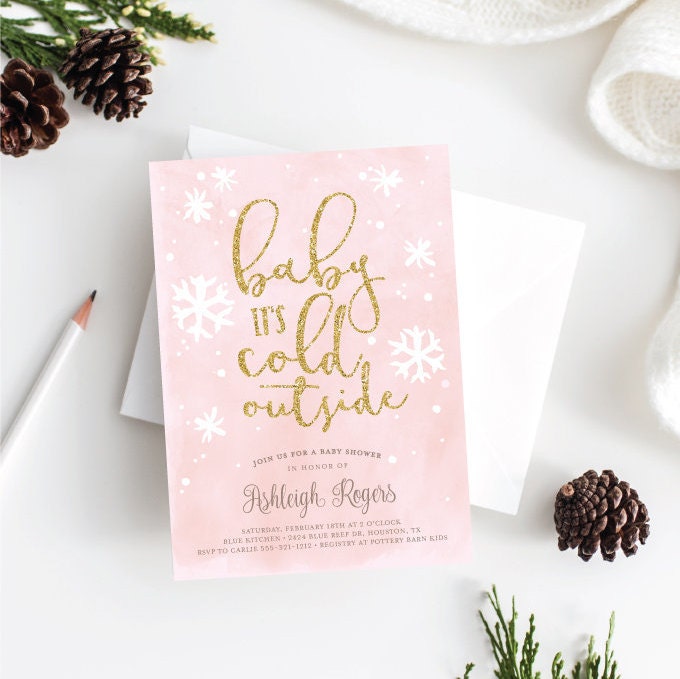 Who is My Mama Baby Shower Game. Winter Snowflakes . Girl Baby Shower . Baby its Cold Outside . Pink and Gold Glitter . Printable Download