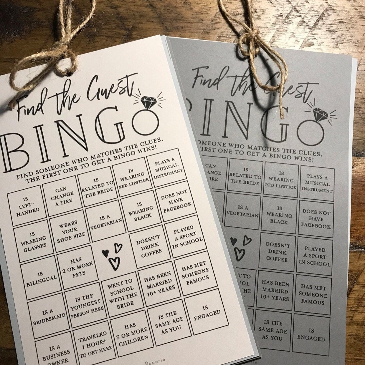 Find the Guest BINGO Printable Bridal Shower Game . Fun Icebreaker . Kraft + Minimalist Black White . Wedding Engagement . Instant Download