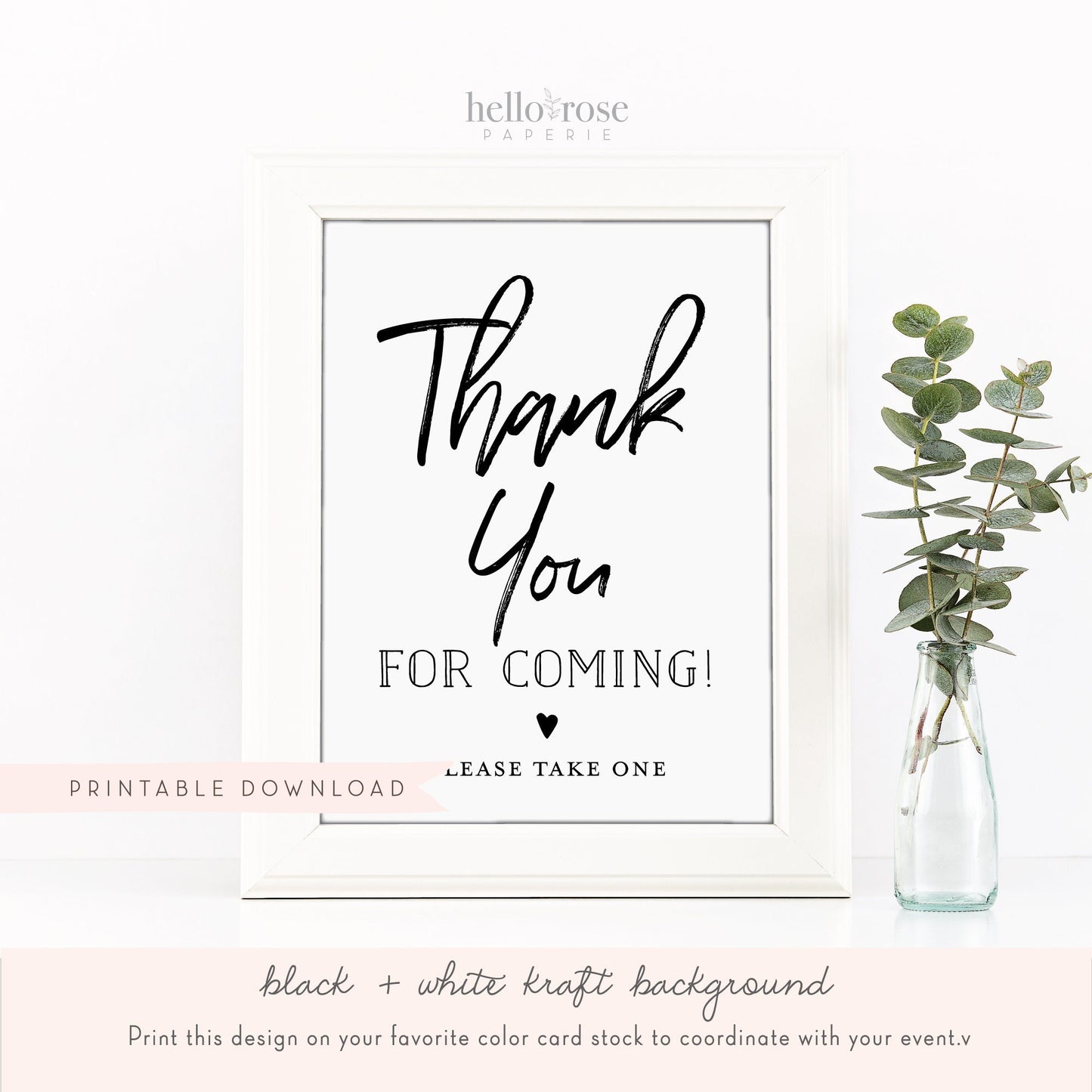 Thank You for Coming Please Take One Printable Sign . Favors Table . Wedding Bridal Baby Shower Bachelorette Party . Instant Download 8x10