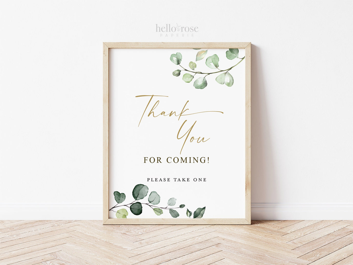 Thank You for Coming Please Take One Sign PRINTABLE . Greenery and Gold . Wedding Engagement Bridal Shower Bachelorette Hens Party . G2