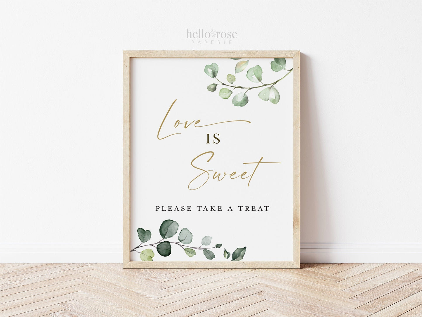 Love is Sweet Please Take a Treat Sign Printable . Favors Table . Wedding Engagement Bridal Shower Bachelorette Hens Party . Greenery G2