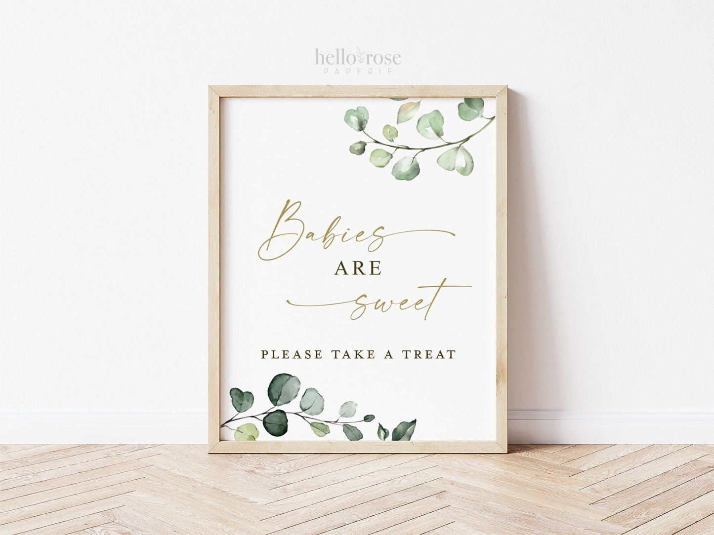 Babies Are Sweet Please Take a Treat Printable Sign . Baby Shower Favors Table Sign . Sweets Dessert Table . Instant Download Greenery G2