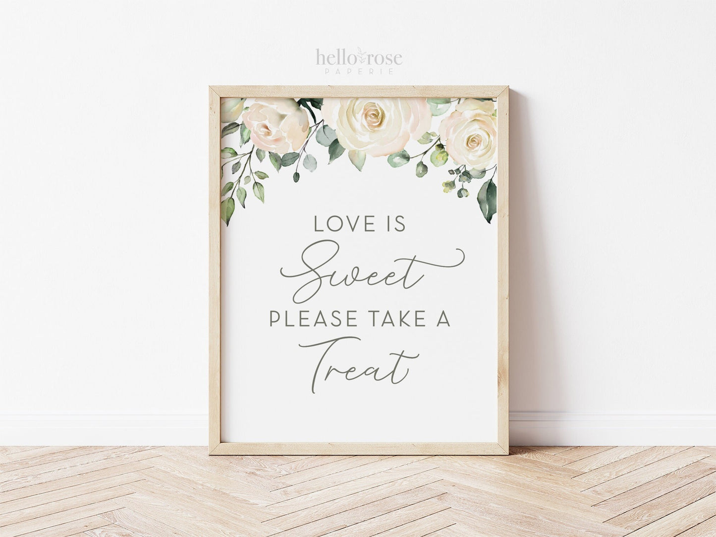 Love is Sweet Please Take a Treat Printable Sign 8x10 . White Floral . Bridal Shower Wedding Bachelorette Hens Party . Instant Download PDF