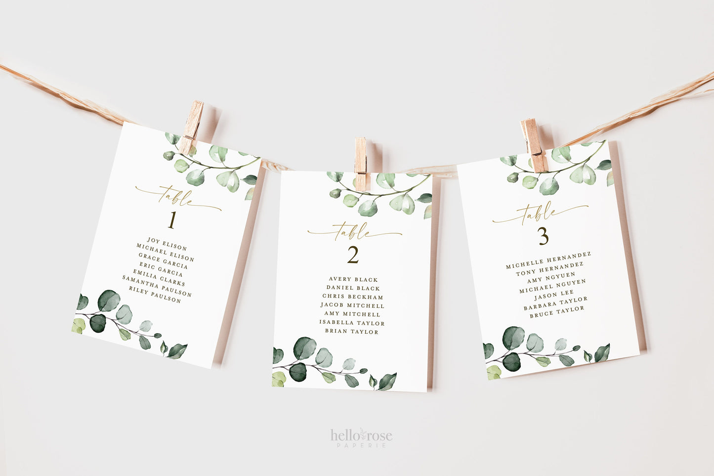 Seating Chart Table Number Printabl Cards . Wedding Engagement Party Bridal Shower Baby Shower . Greenery and Gold . Digital Download G2