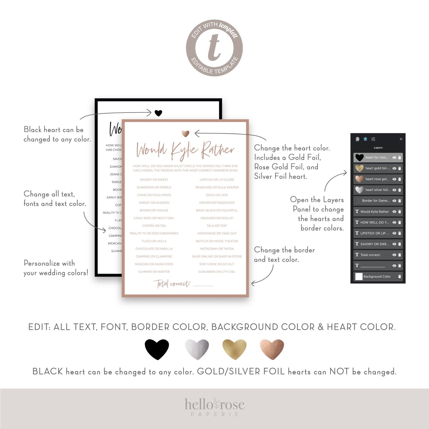 Wedding Guest Libs Game . FULLY EDITABLE . Printable Funny Wedding Advice Mad Libs . Minimalist Personalized . Download Template Templett