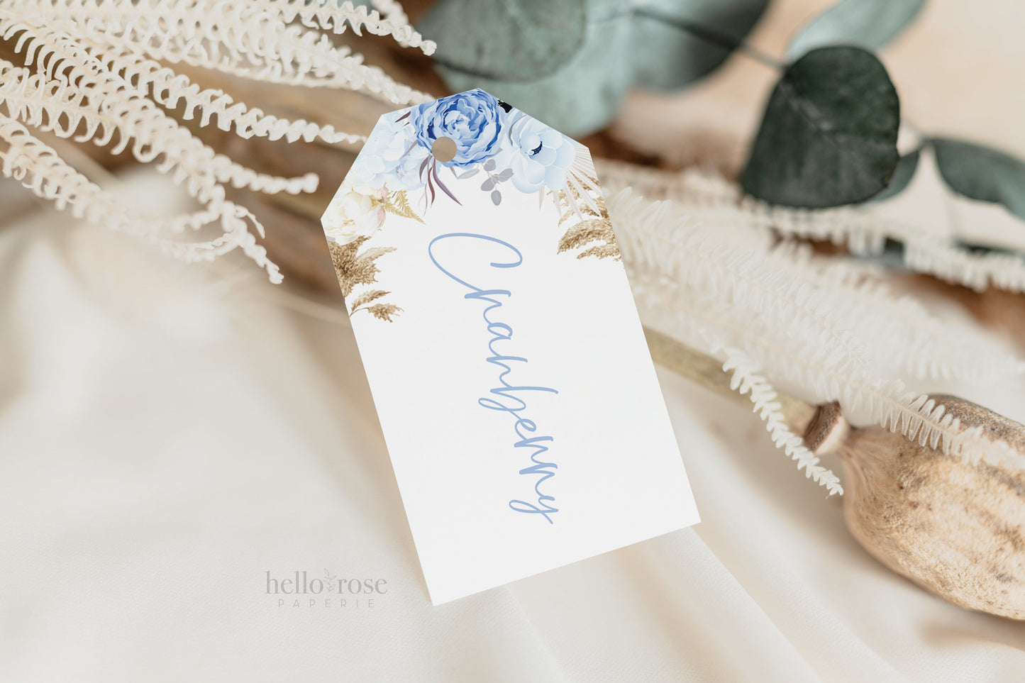 MOMosa Bar Sign + Mimosa Tags Template . Baby Shower Mimosa . Pampas Blue Floral . PRINTABLE Editable Template . Instant Download Templett