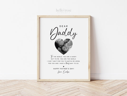 Father's Day Gift from Baby Kids Son Daughter . PRINTABLE Personalized First Fathers Day Gift . Dear Daddy Minimalist . DIGITAL DOWNLOAD