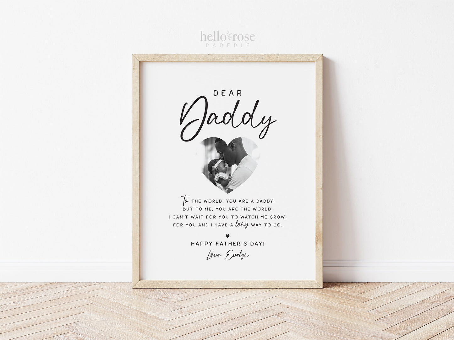 Father's Day Gift from Baby Kids Son Daughter . PRINTABLE Personalized First Fathers Day Gift . Dear Daddy Minimalist . DIGITAL DOWNLOAD