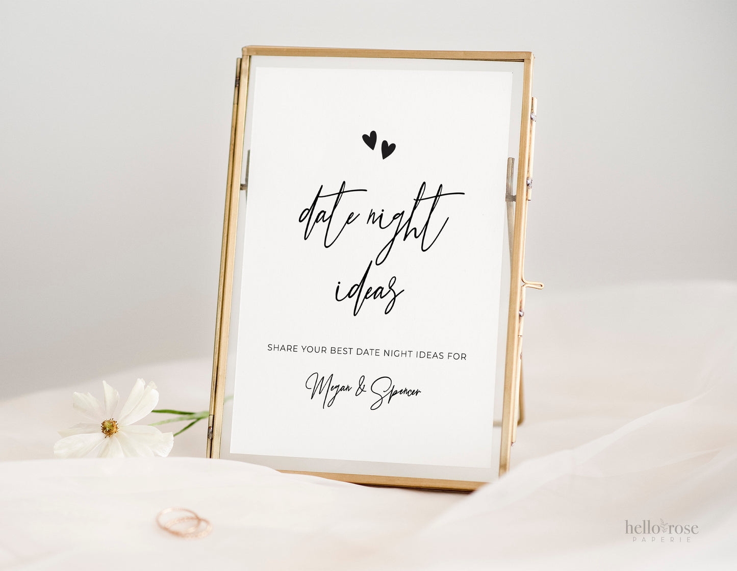 Date Night Ideas Personalized Game Template . Bridal Shower Bachelorette Hens Party Wedding . Minimalist PRINTABLE Editable Templett M2-T