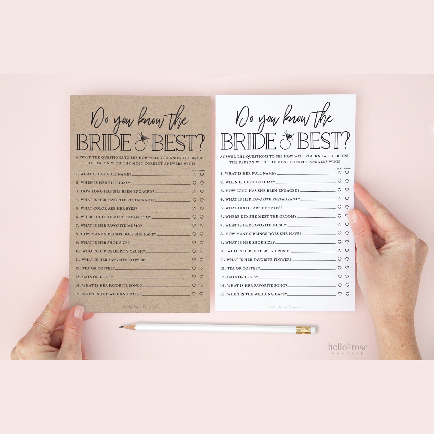 Do You Know the Bride Best Printable Bridal Shower Game . Kraft + Minimalist Black White . Bachelorette Hens Party . Instant Download K3