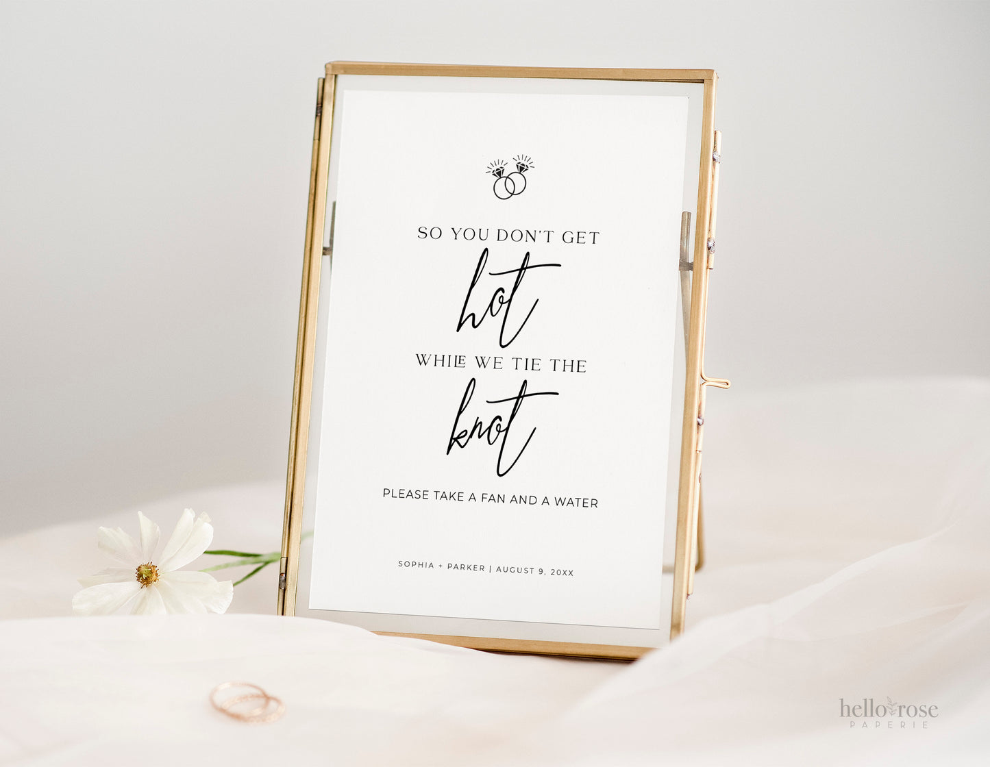So You Don't Get Hot Take a Water Bottle Sign + Labels . Minimalist Wedding . PRINTABLE Editable Template . Instant Download Templett M2-T