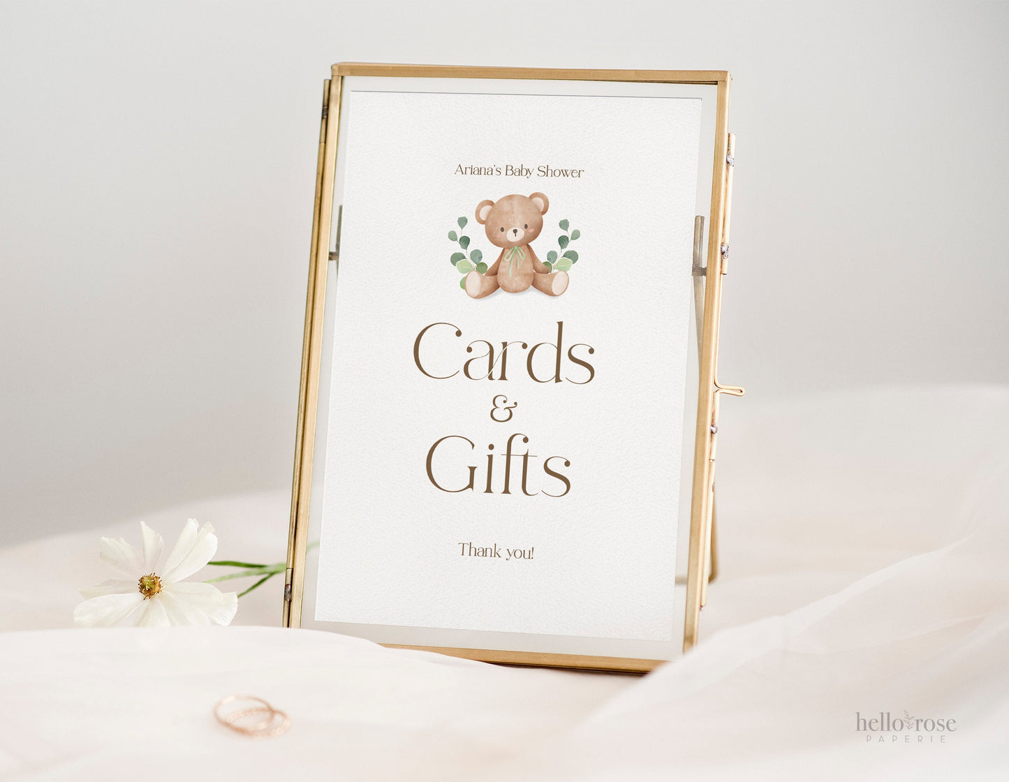 Books and Gifts Sign Template . Books for Baby . Teddy Bear Baby Shower Blue Pink Green . PRINTABLE Editable Templett Instant Download B1-T