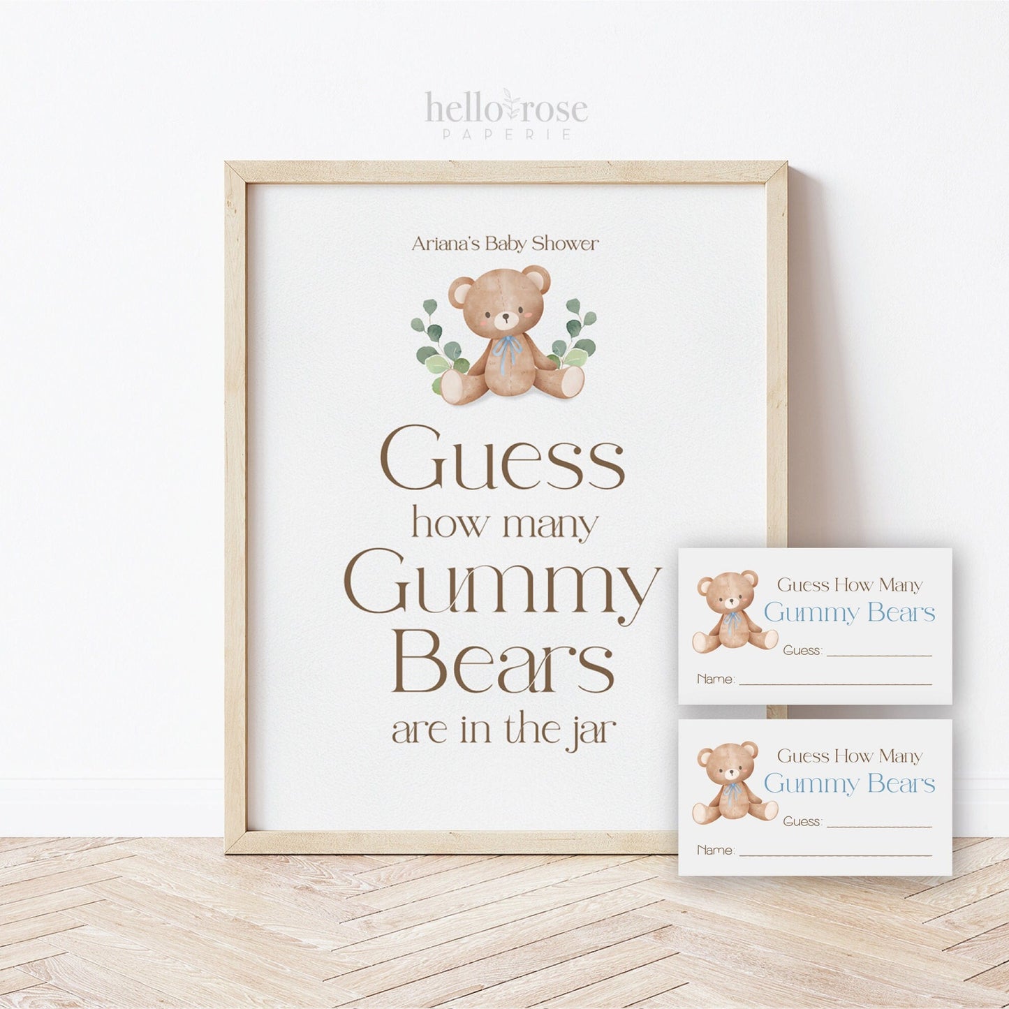Books and Gifts Sign Template . Books for Baby . Teddy Bear Baby Shower Blue Pink Green . PRINTABLE Editable Templett Instant Download B1-T