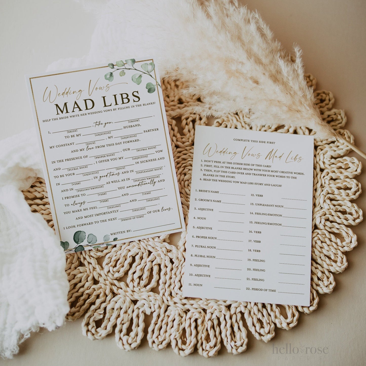 Bridal Shower Game Bundle . 15 Editable Printable Games . Greenery + Gold Best Sellers . Editable Template . Instant Download . Templett G2