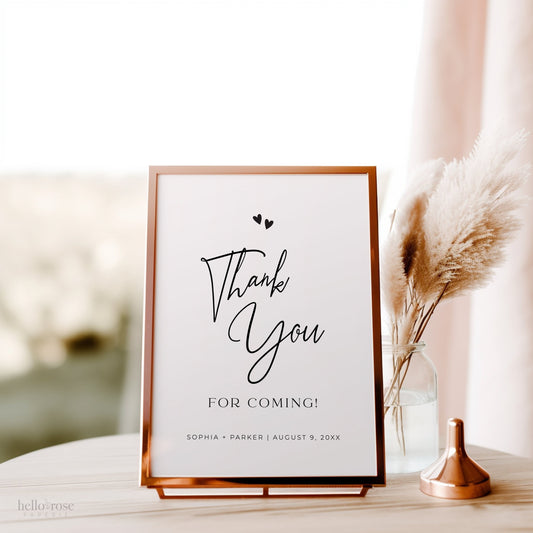 Thank You Sign Editable Template . Please Take One . Wedding Bridal Baby Shower . Minimalist PRINTABLE Instant Download Templett M2-T