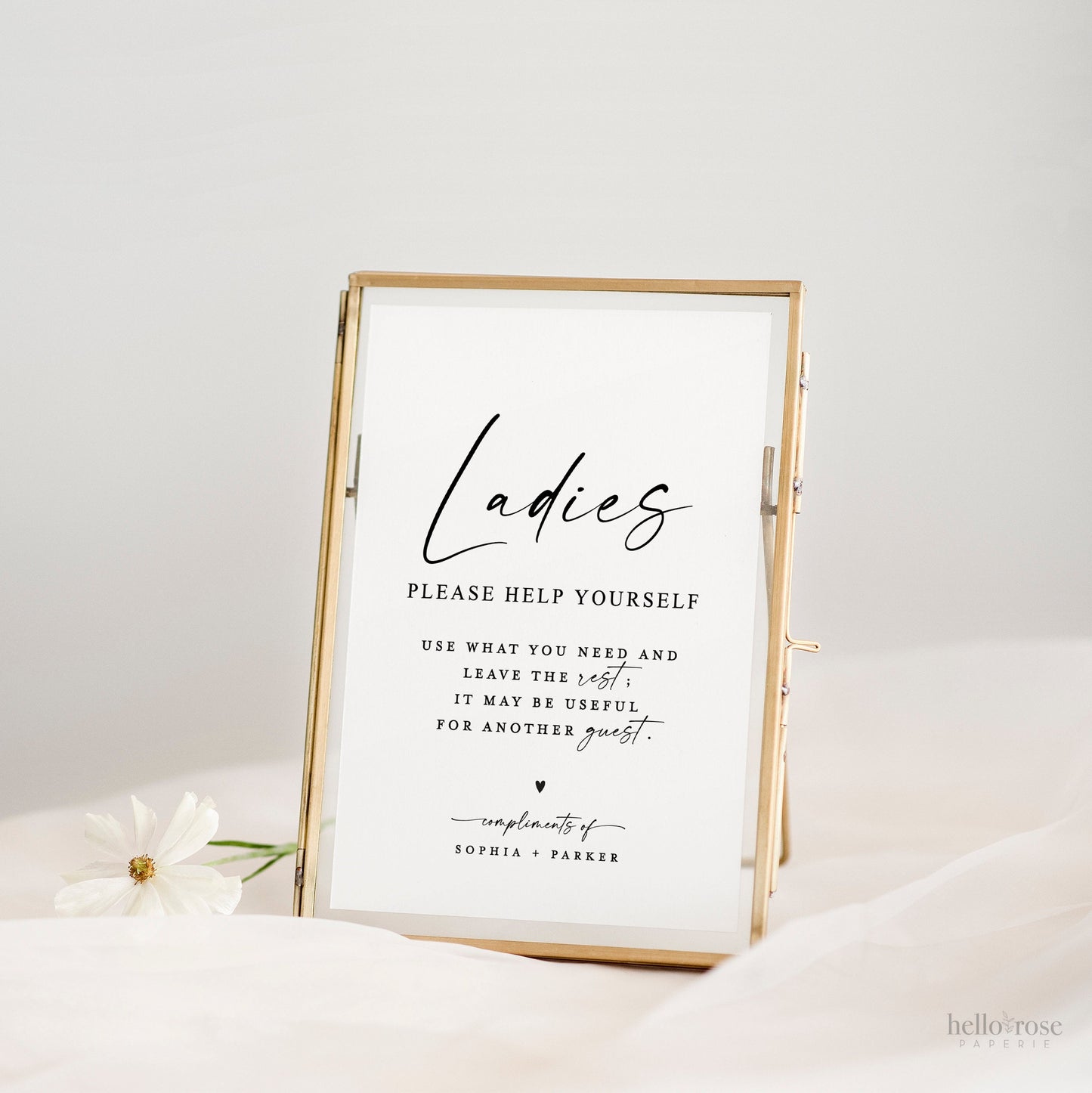 Wedding Bathroom Basket Printable Signs . Ladies and Gents Wedding Restroom . Please Help Yourself . Template Instant Download Templett SM-T
