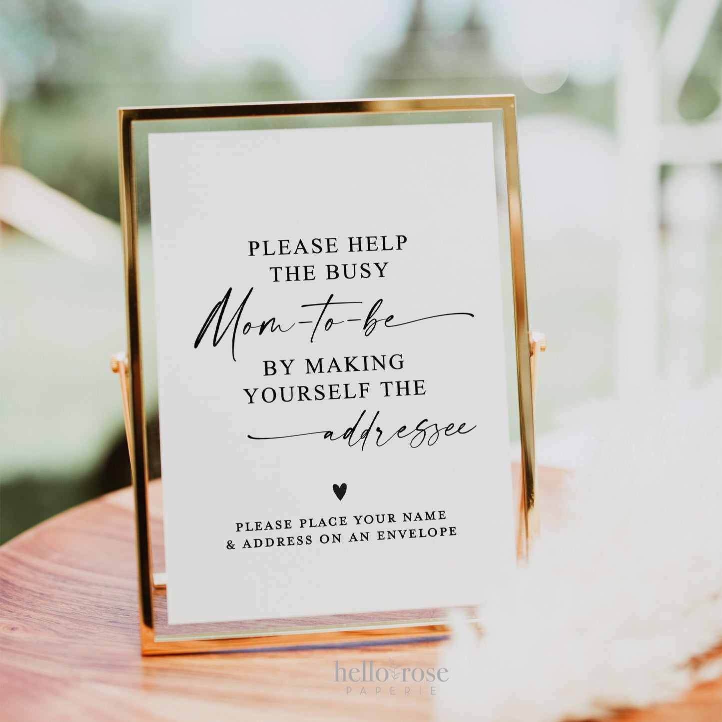 Help the Busy Mom to Be Addressee Sign Printable Template . Simple Modern . Baby Shower Thank You Cards . Instant Download Templett SM-T