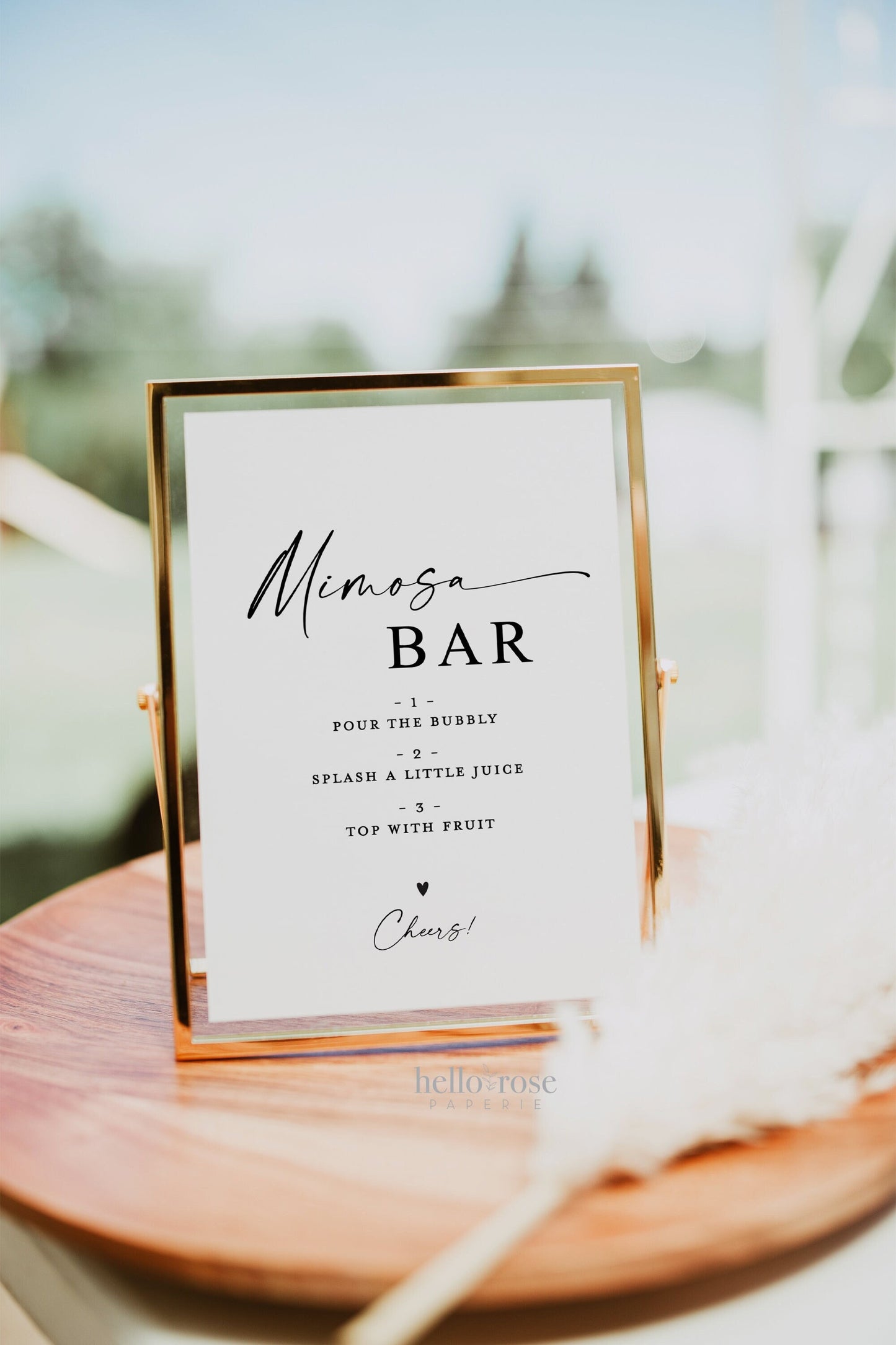 Mimosa Bar Sign . Minimalist Wedding Engagement Bridal Baby Shower Bachelorette Hens Party . Template Instant Download Templett SM-T