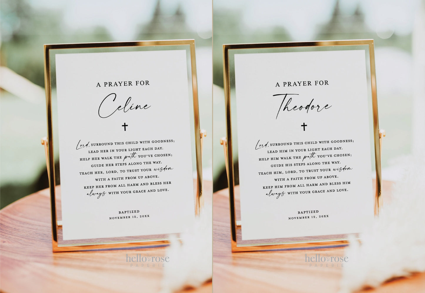 A Prayer for Child Baptism Personalized . Christening Religious Christian . Greenery . PRINTABLE Editable Template Download Templett SM-T