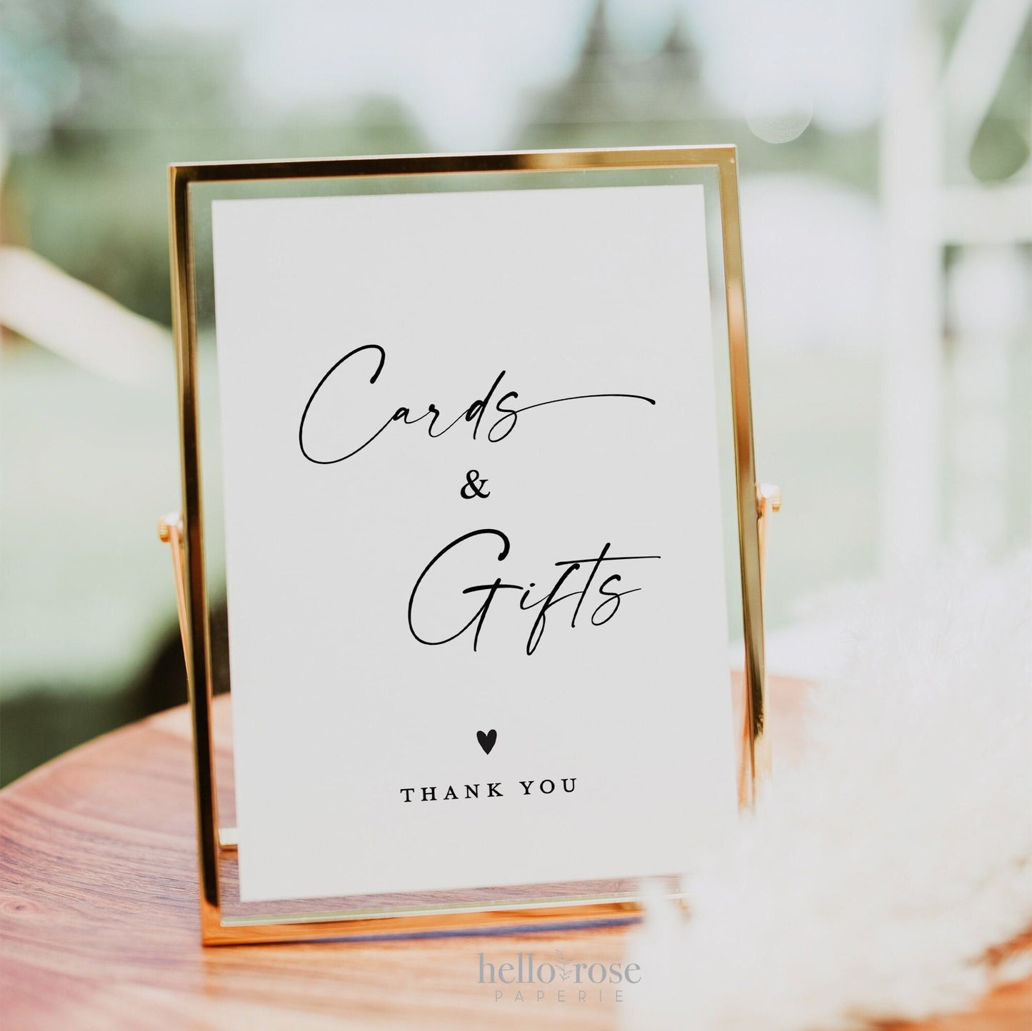 Cards and Gifts Simple Modern Sign . Wedding Baby Bridal Shower Birthday Party . PRINTABLE Editable Template Instant Download Templett SM-T