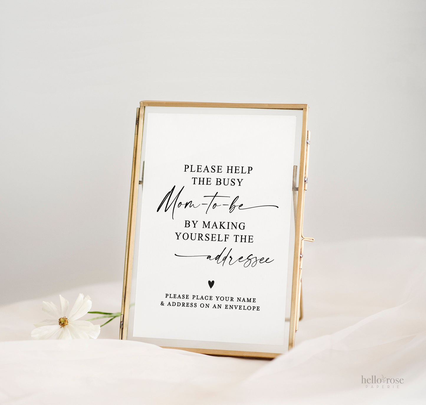 Help the Busy Mom to Be Addressee Sign Printable Template . Simple Modern . Baby Shower Thank You Cards . Instant Download Templett SM-T