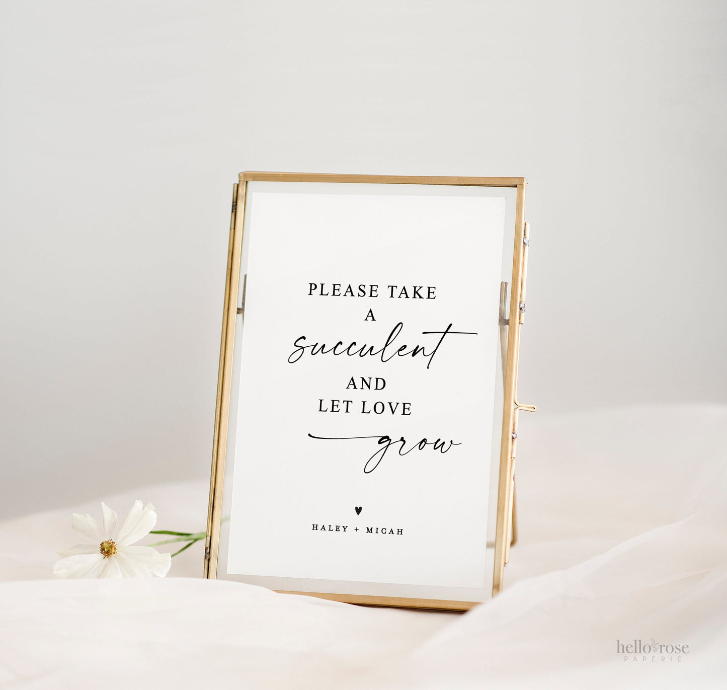 Let Love Grow Please Take a Succulent Sign . Wedding Engagement Party Bridal Shower Simple Modern . Template Instant Download Templett SM-T