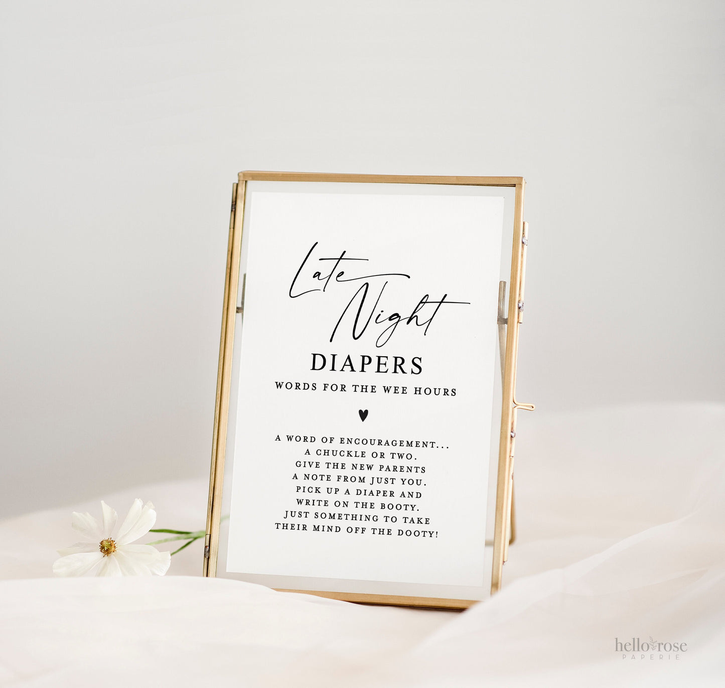 Late Night Diapers Sign . Boy Girl Neutral Baby Shower Game . Minimalist Modern . PRINTABLE Editable Template Instant Download Templett SM-T