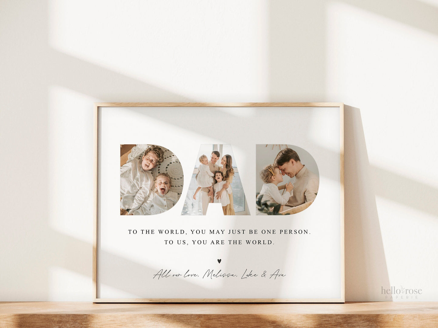 Fathers Day Dad Photo Gift for Daddy . Personalized Printable Gift from Kids . Gift Idea for Dad from Children Wife . DIGITAL DOWNLOAD