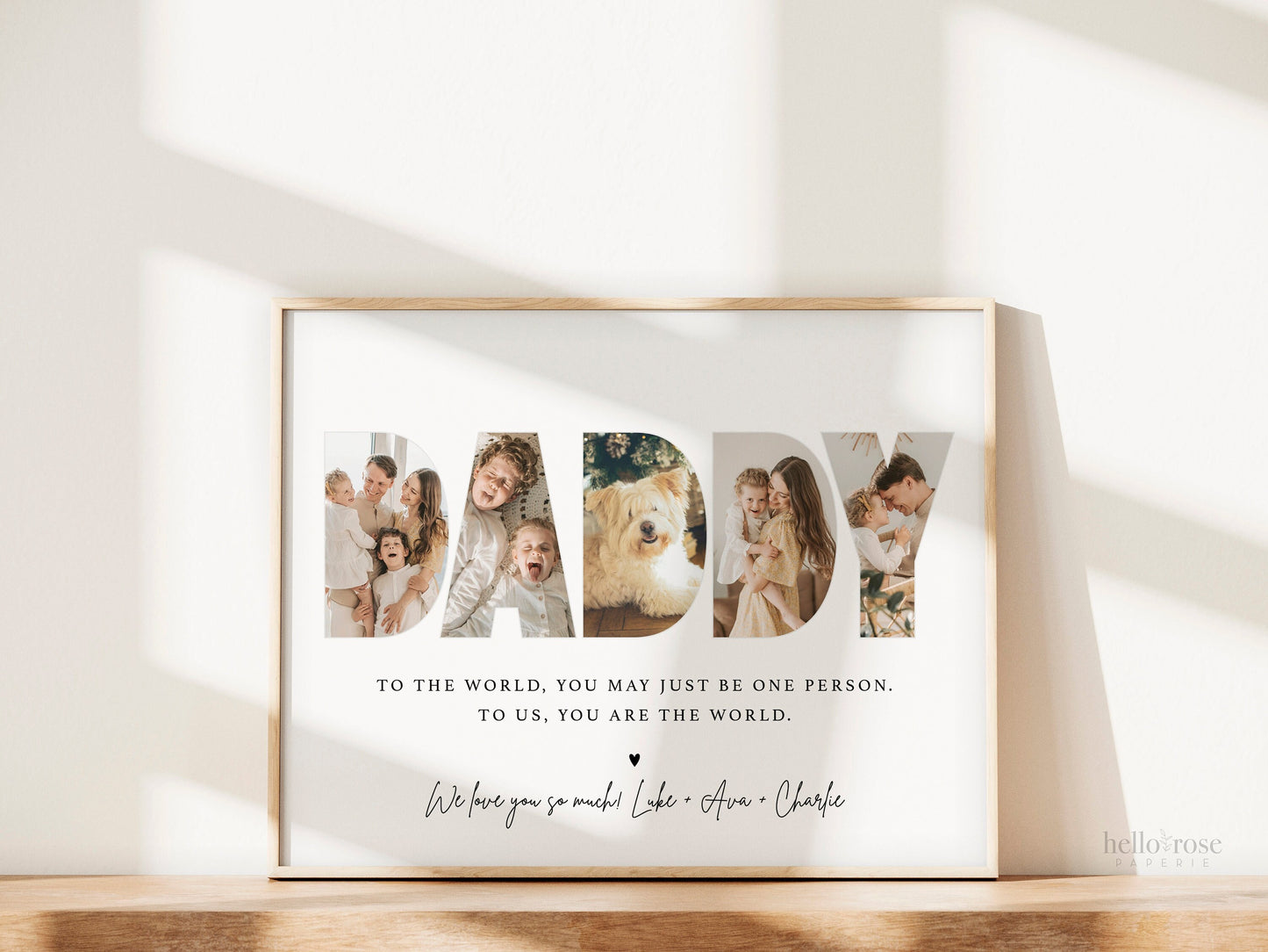 Daddy Photo Gift for Dad . Personalized Printable Gift from Kids . Valentine's Day Gift Idea for Dad from Children Wife . DIGITAL DOWNLOAD