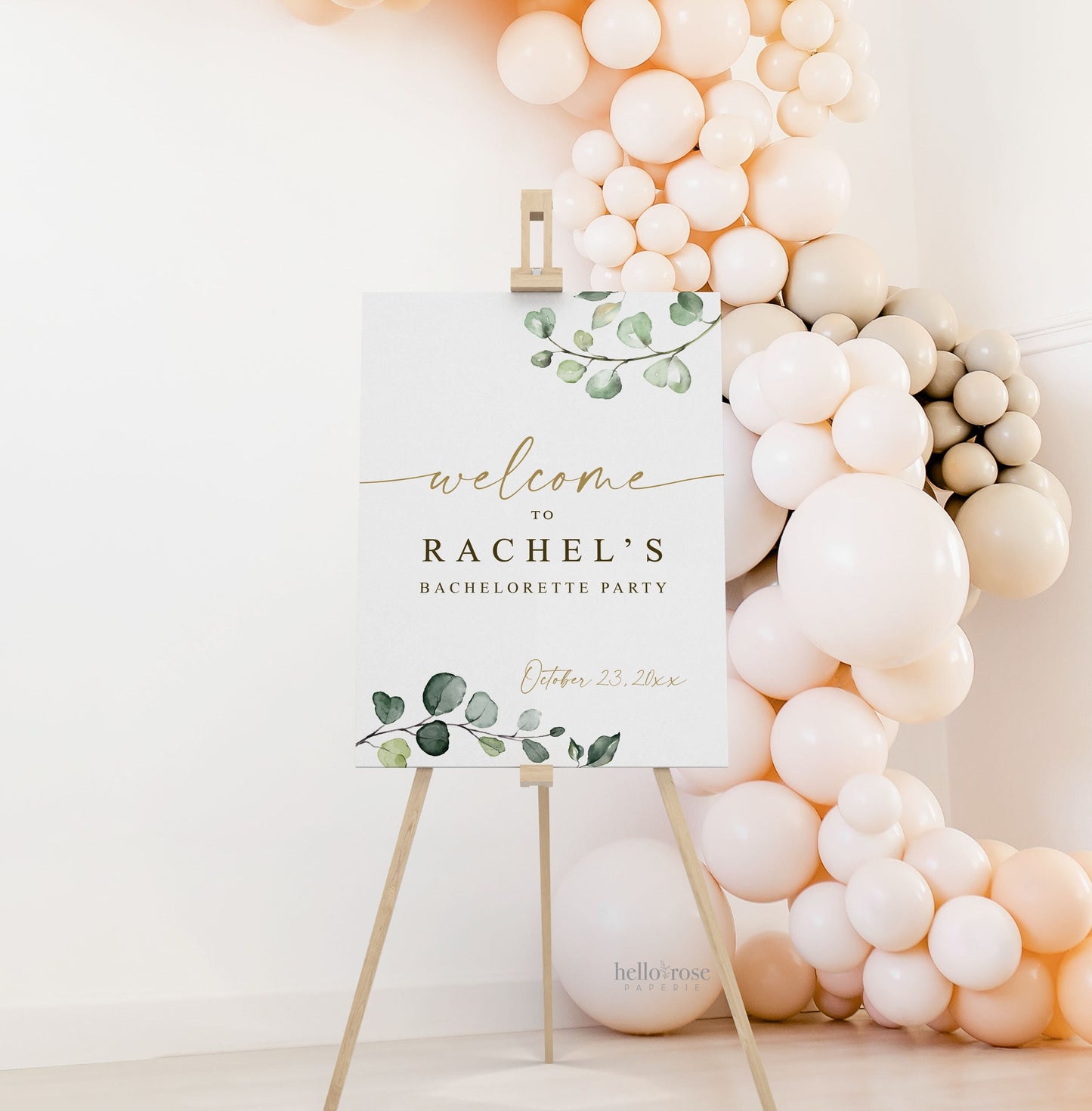 Personalized Welcome Sign . Bachelorette Party Hens Night Bachelorette Weekend . Greenery Eucalyptus . Printable Poster . PDF Download G2