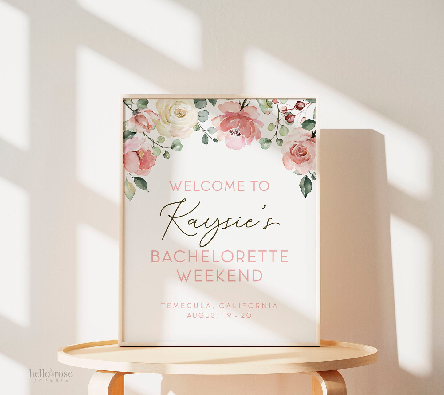 Personalized Welcome Sign Printable . Bachelorette Weekend Bachelorette Hens Party. Greenery Eucalyptus . PRINTABLE Poster . PDF Download