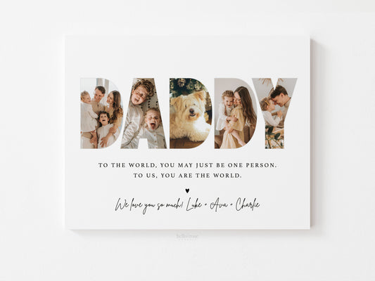 Daddy Photo Gift for Dad . Personalized Printable Gift from Kids . Valentine's Day Gift Idea for Dad from Children Wife . DIGITAL DOWNLOAD