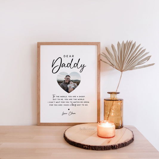 Father's Day Gift for Dad . Dear Daddy from Baby Kids Son Daughter Wife . PRINTABLE Personalized Photo Gift Minimalist . DIGITAL DOWNLOAD