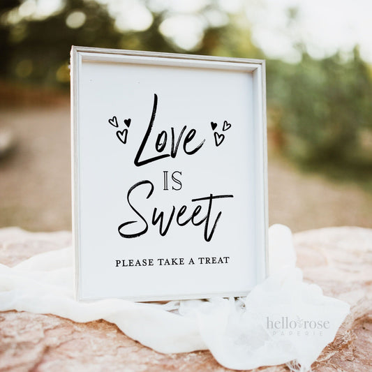 Love is Sweet Take a Treat Favors Sign . Printable Wedding Bridal Shower . Bachelorette Hens Anniversary Party . Instant Download 8x10
