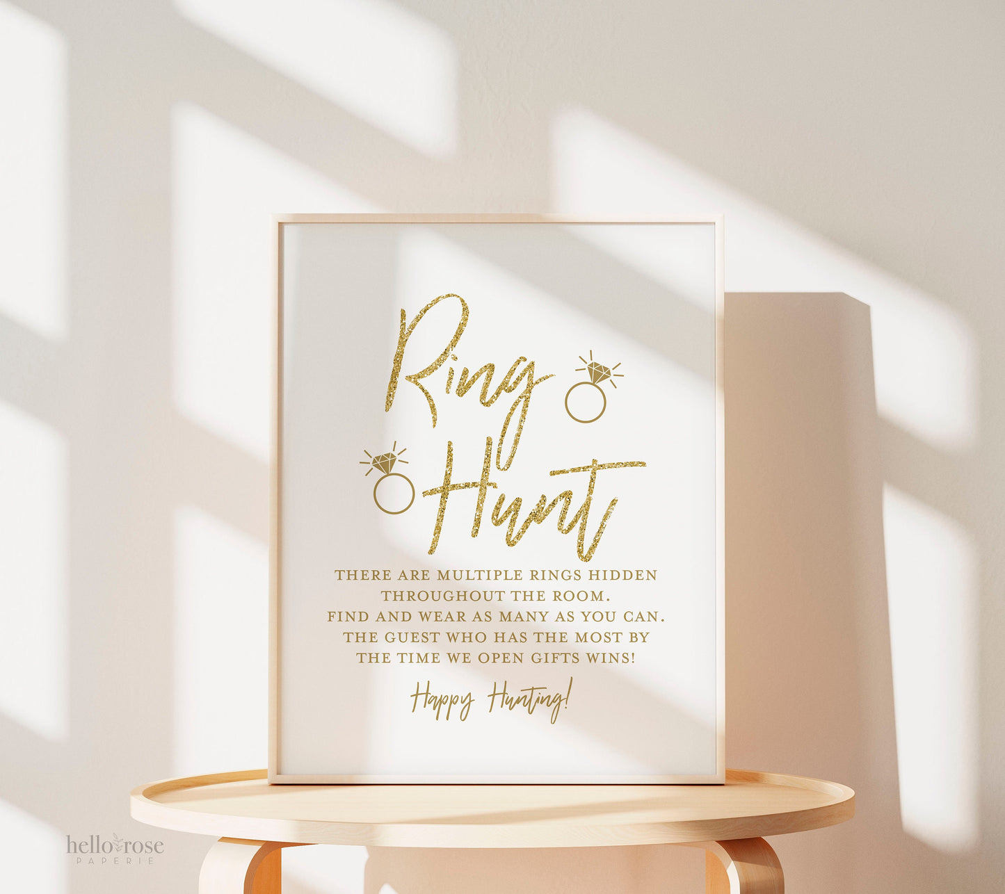 Ring Hunt Game Sign . Bridal Shower Printable . Search for Rings Game . Bachelorette Hens Party . Wedding Shower . Instant Download 8x10