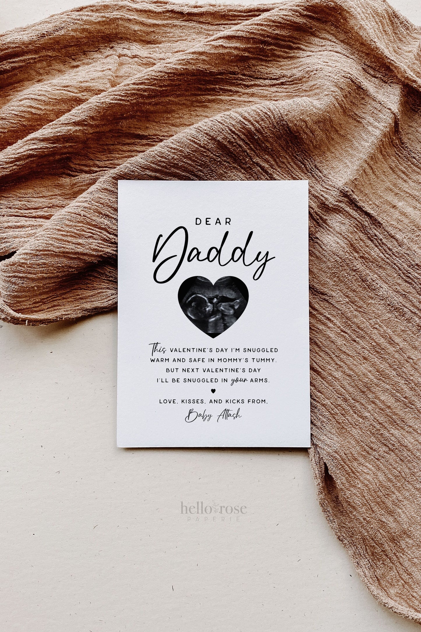 Valentine's Day Gift for Dad . Dear Daddy Sonogram Ultrasound . Pregnancy Announcement for Dad to Be . For Him . PRINTABLE DIGITAL DOWNLOAD