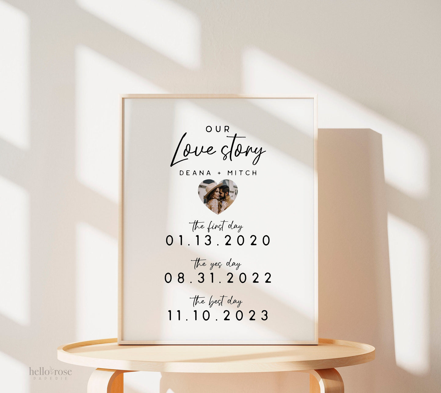 Anniversary Gift Personalized Love Story with Photo . PRINTABLE Wedding Gift for Husband Wife . The First Yes and Best Day . DOWNLOAD