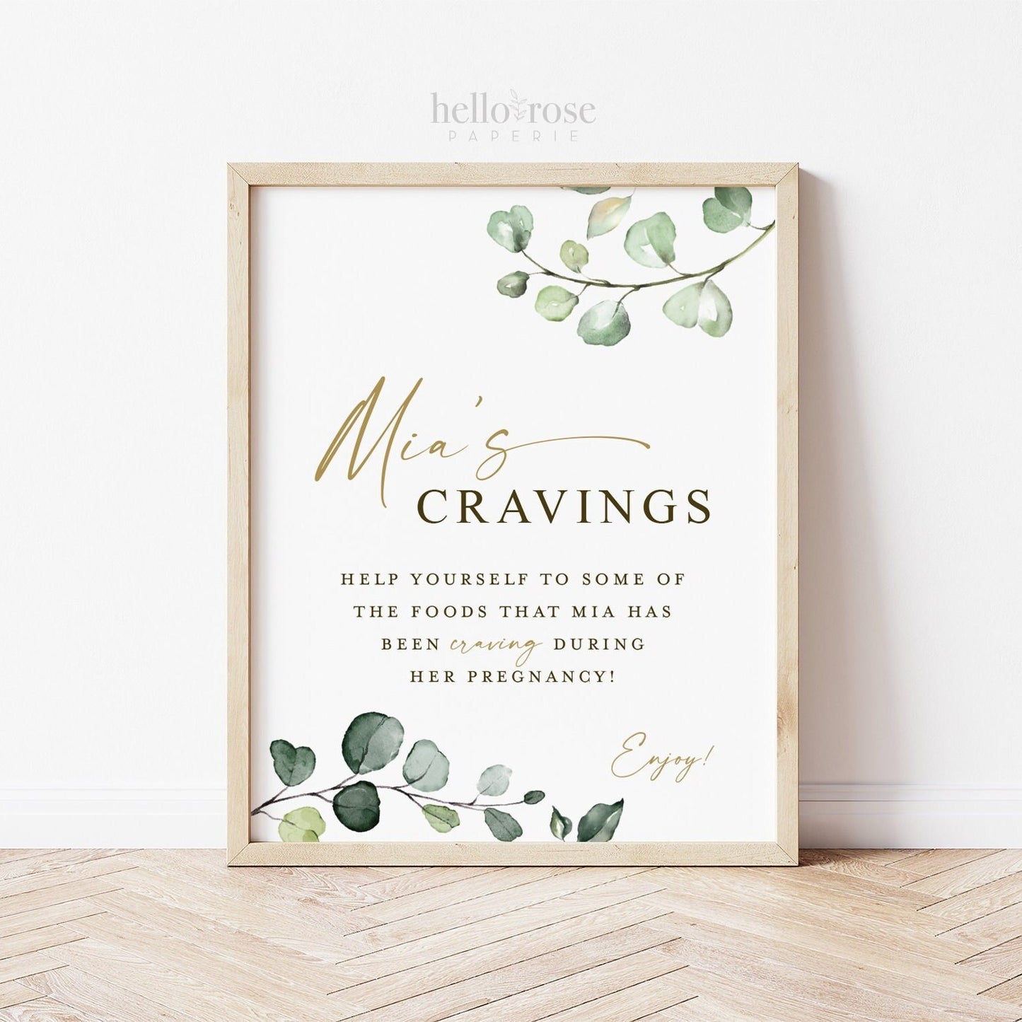 Mommy's Cravings Station Printable Table Sign . Mommy to be Favorite Things . Greenery and Gold . Baby Shower Decor . Printable Download G2
