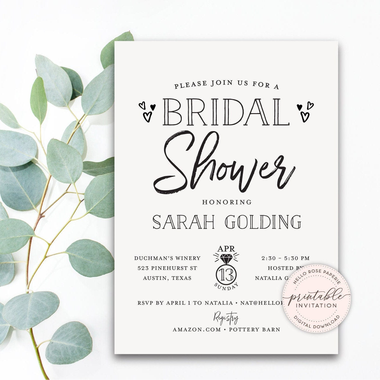 Pass the Poem Bridal Shower Printable Game . Bachelorette Hens Party . Wedding . Kraft + Minimalist Black & White . Instant Download PDF K4