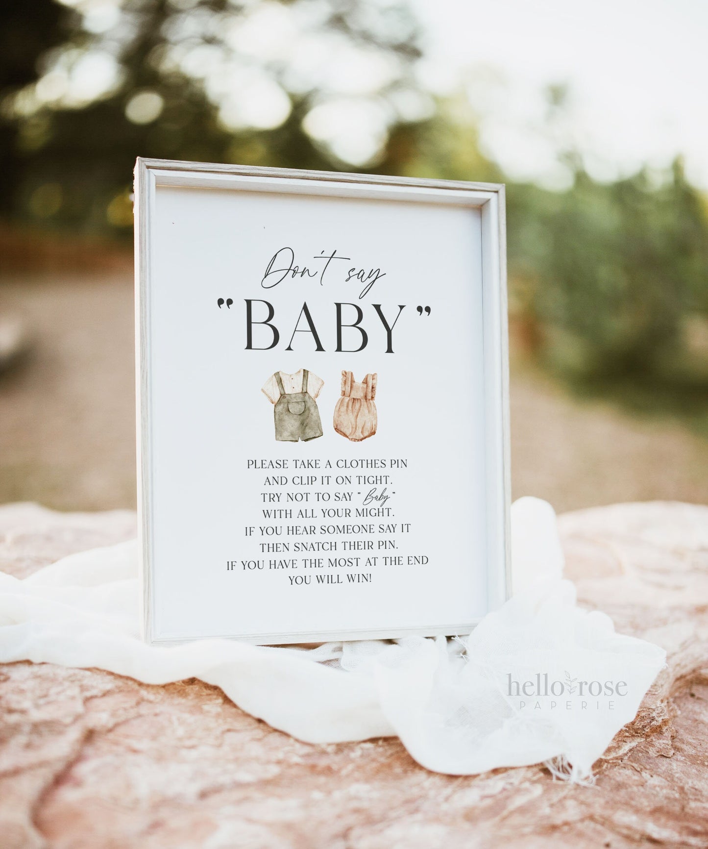 Don't Say Baby Gender Reveal Game Sign . Boy Girl Neutral Boho Baby Shower . PRINTABLE Editable Template Instant Download Templett GR2-T