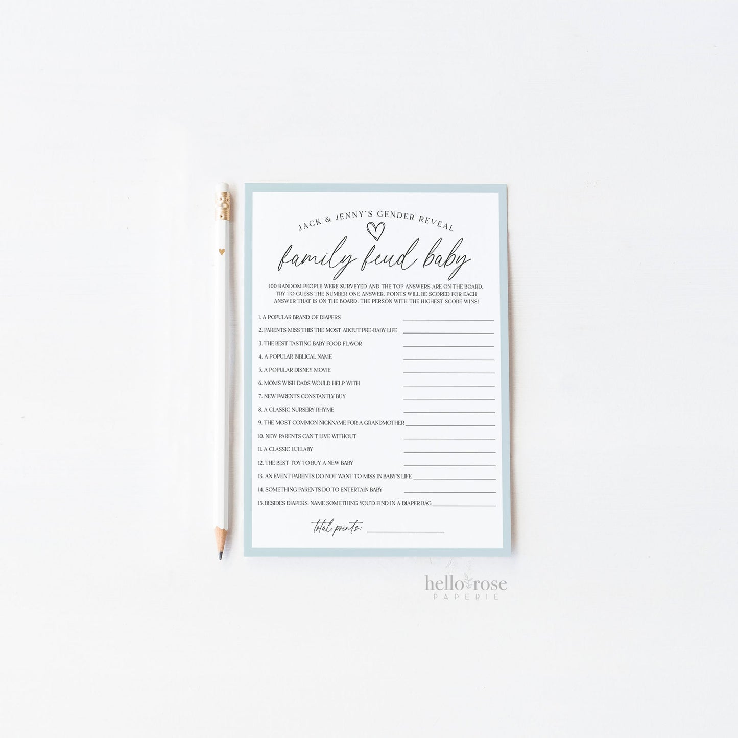 Family Feud Baby Gender Reveal Baby Shower Game . Boy Girl Neutral Boho . PRINTABLE Editable Template Instant Download Templett GR-T