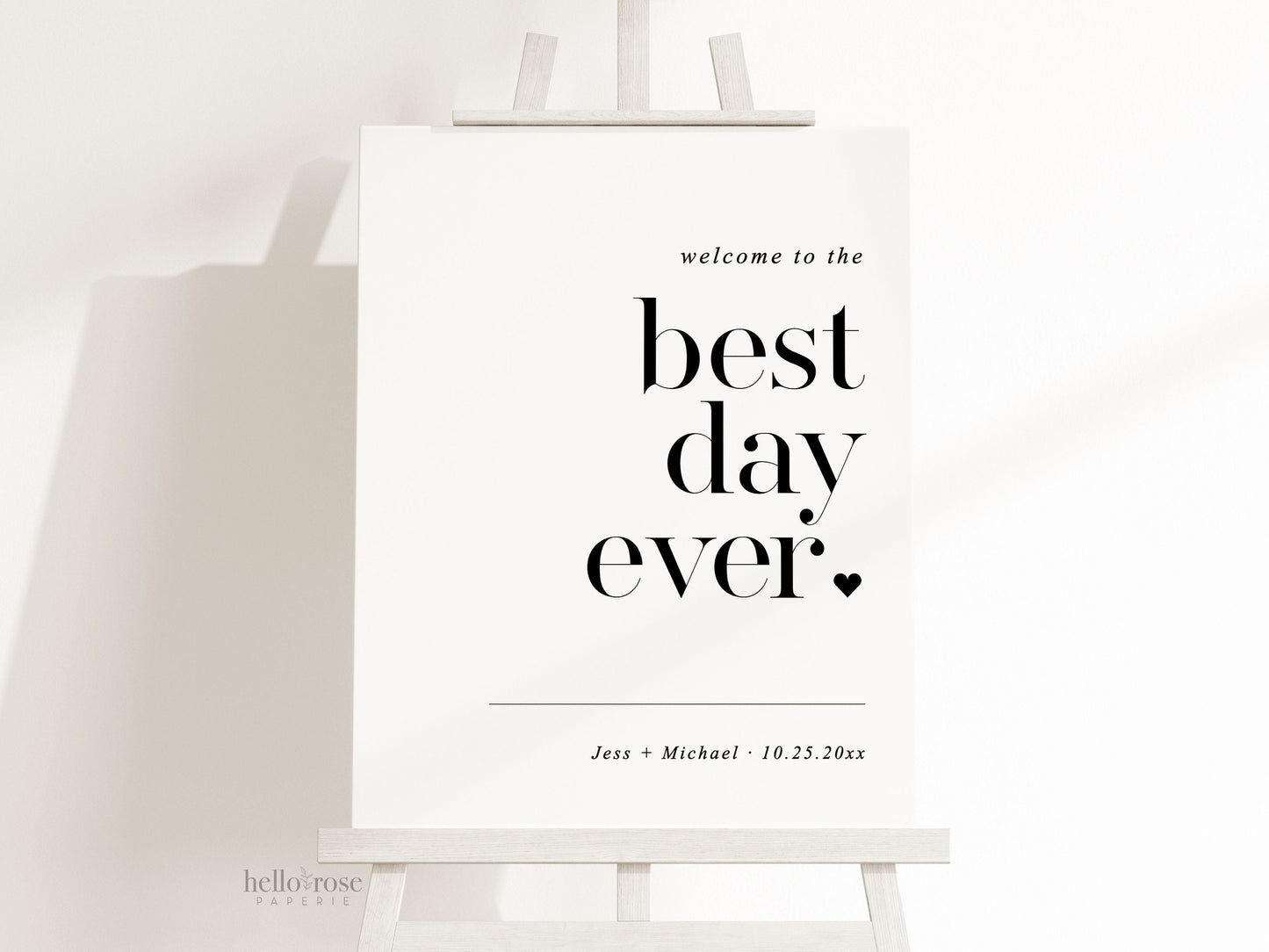 Welcome to the Best Day Ever Wedding Sign . Minimalist Wedding Welcome Template . PRINTABLE Editable Poster . Instant Download Templett