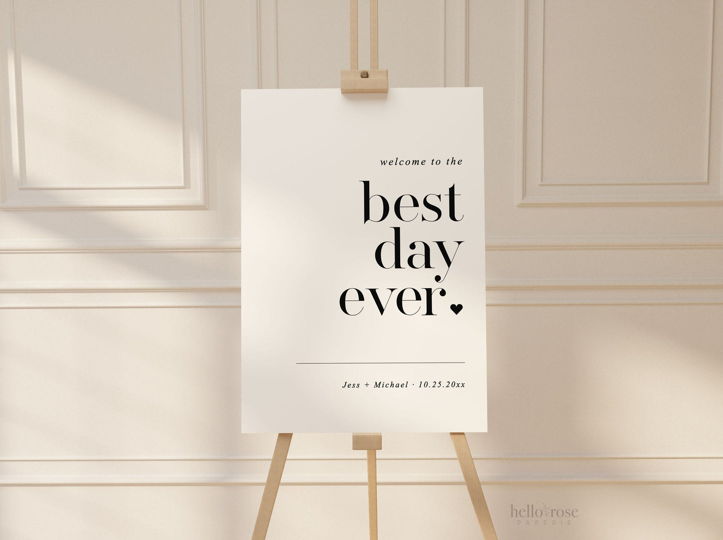 Welcome to the Best Day Ever Wedding Sign . Minimalist Wedding Welcome Template . PRINTABLE Editable Poster . Instant Download Templett