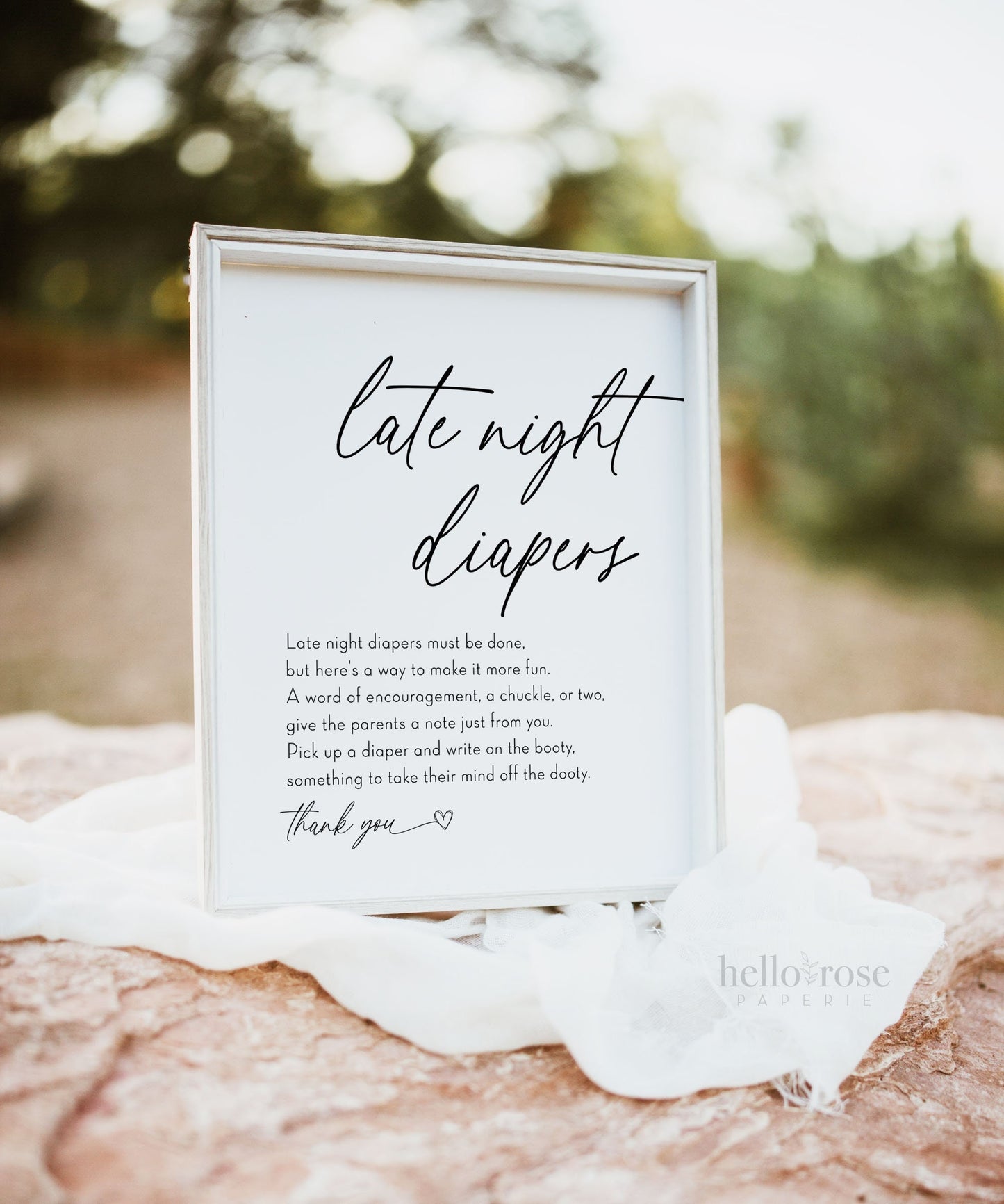 Late Night Diapers Minimalist Baby Shower Printable Game Sign . Boy or Girl Gender Neutral . Editable Template . Instant Download Templett