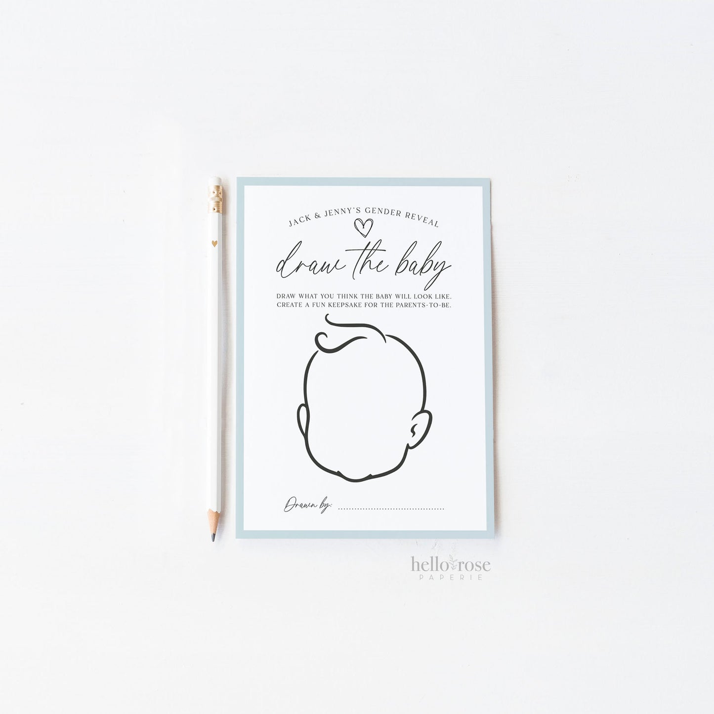 Draw the Baby Gender Reveal Game . Boy Girl Neutral Boho Baby Shower . PRINTABLE Editable Template Instant Download Templett GR-T