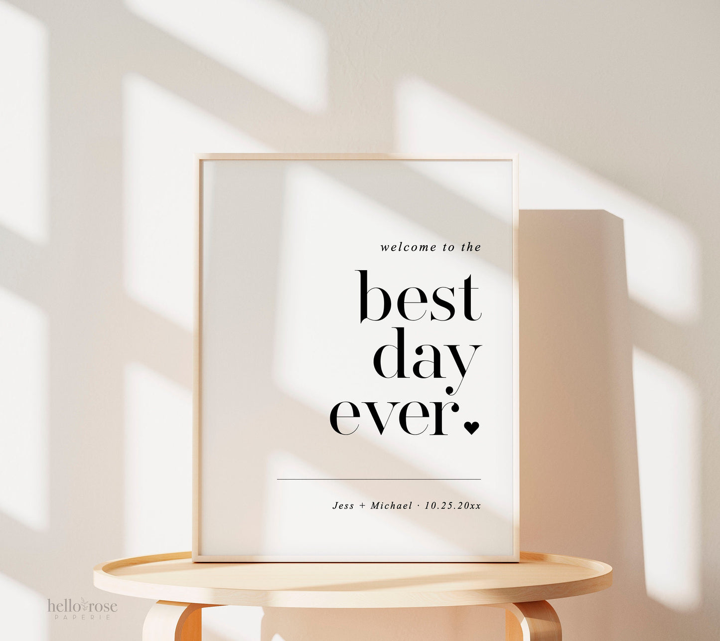 Welcome to the Best Day Ever Wedding Sign . Minimalist Wedding Welcome Template . PRINTABLE Editable Poster . Instant Download Templett