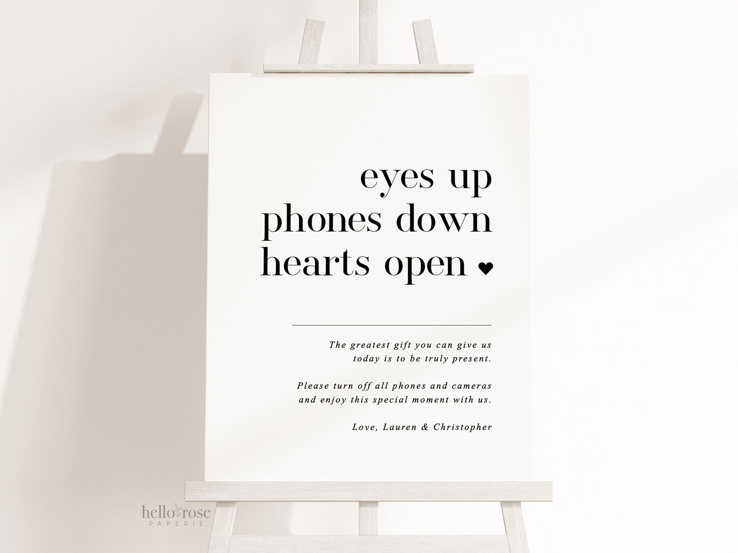 Unplugged Ceremony Wedding Sign . No Phones Minimalist Wedding Welcome Template . PRINTABLE Editable Poster . Instant Download Templett