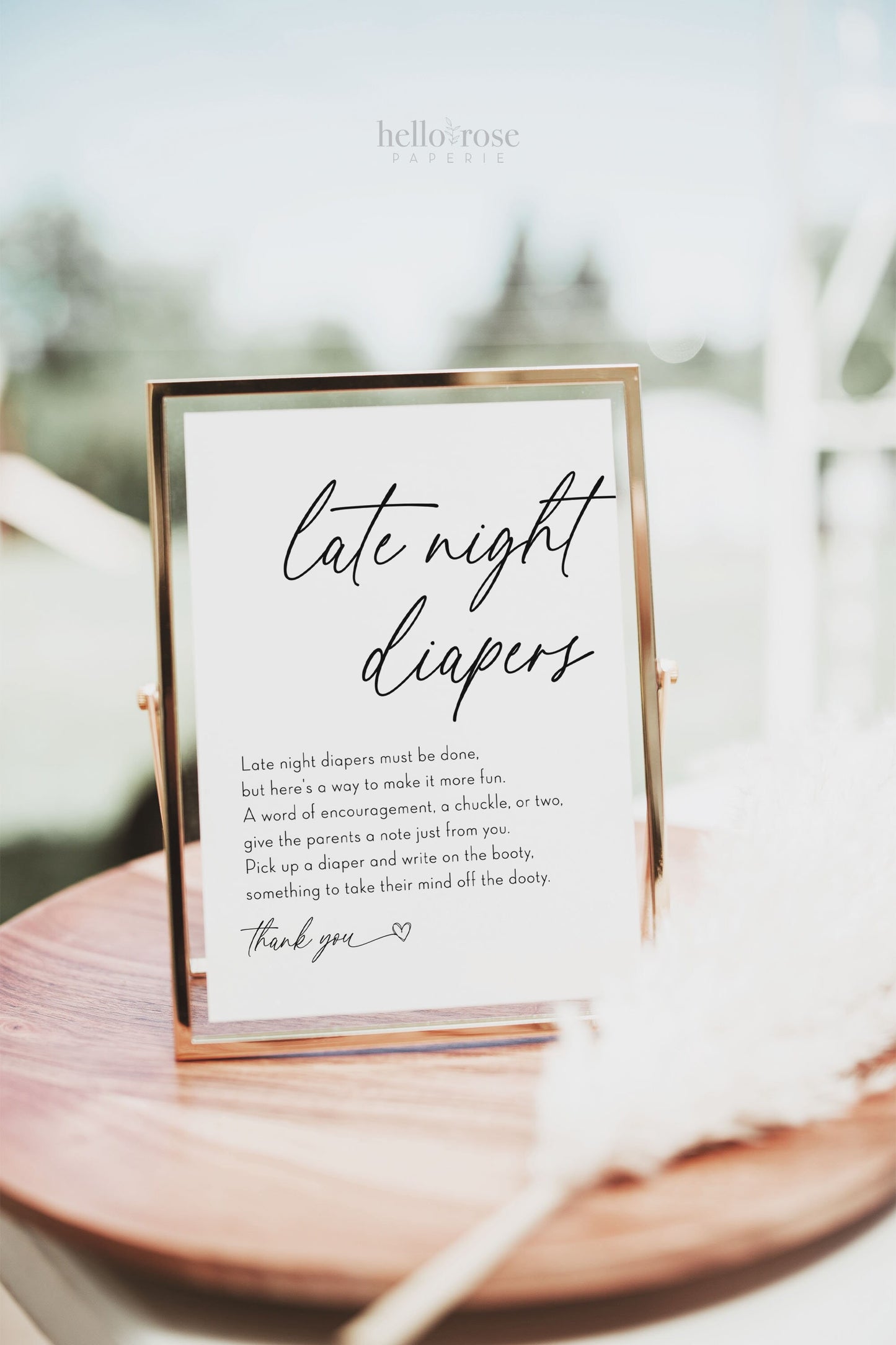 Late Night Diapers Minimalist Baby Shower Printable Game Sign . Boy or Girl Gender Neutral . Editable Template . Instant Download Templett
