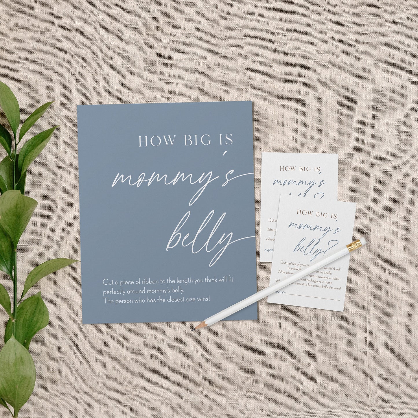 How Big is Mommy's Belly Boho Baby Shower Games Printable Sign . Blue Boy Minimalist . Editable Template . Instant Download Templett