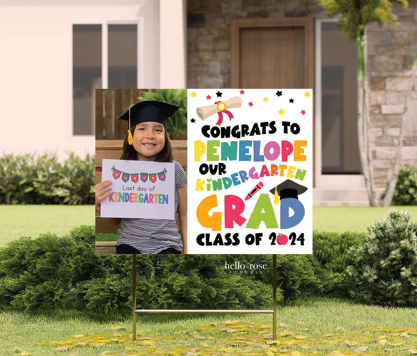 PRINTABLE Graduation Parade Yard Sign with photo . PreK, Kindergarten, 1st, 2nd, 3rd, 4th, 5th Grade . PRINTABLE Digital Download